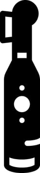 Solid black icon for electric toothbrush vector