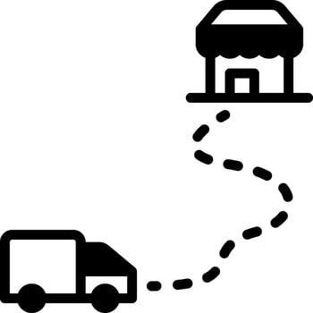 Solid black icon for distance vector
