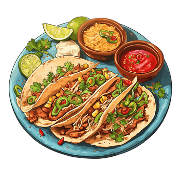 Mexican food logo illustration png