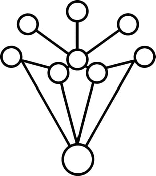 a simple logo of a divergent network with nodes vector