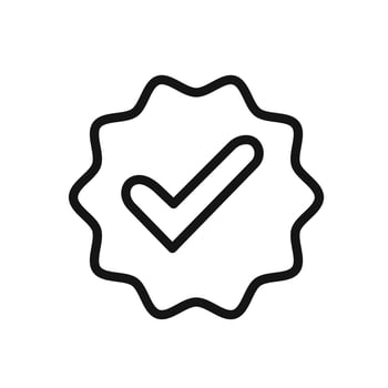 Verified badge icon linear graphics set vector