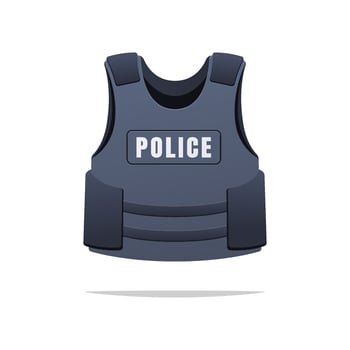 Bullet proof vest. Police vest isolated on white background. vector