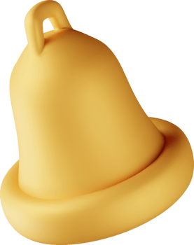 3D Notification bell symbol icon png