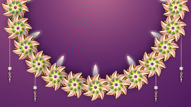 Beautiful background with flowers for Diwali festival. vector