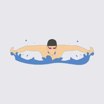 sports swimming athlete vector