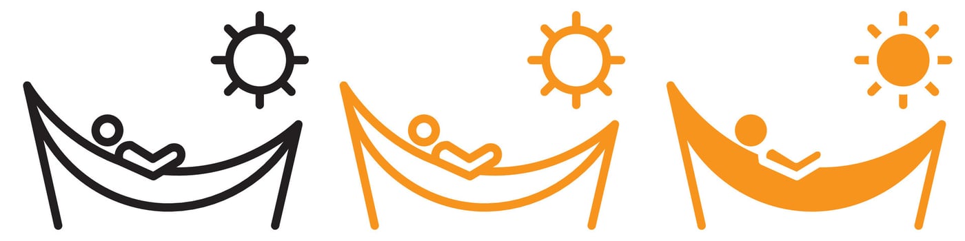 Relaxed Person Relaxing on Hammock Icon for Leisure and Vacation Graphics Ideal for Representing Relaxation and Leisure Activities vector