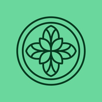 Green leaf icon logo simple vector
