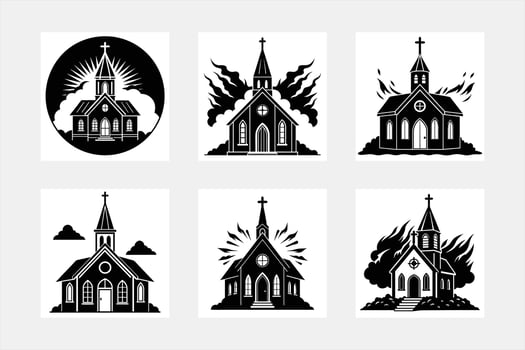 Church persecuted but faithful icon clipart and line art design for digital use vector