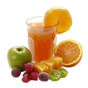 Orange juice and allots fruit png