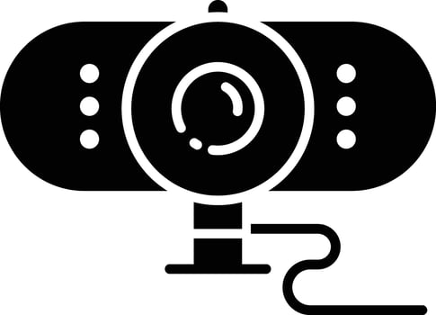 Web cam solid glyph illustration vector