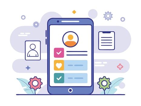 Illustration Mobile Wireframe Idea with Minimalist Design Showcasing Various UI Elements vector