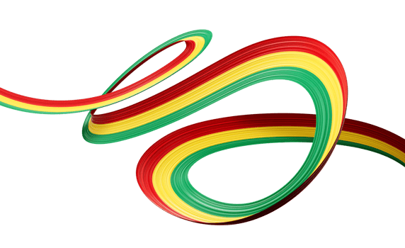 3d Flag Of Guinea 3d Shiny Waving Guinea Ribbon Flag 3d Illustration png