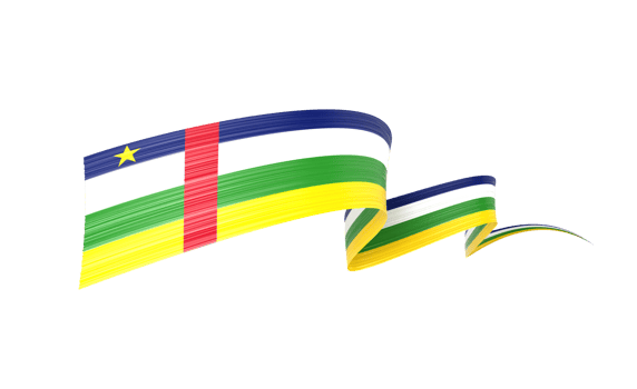 3d Flag Of Central African Republic 3d Wavy Shiny Ribbon Flag 3d Illustration png