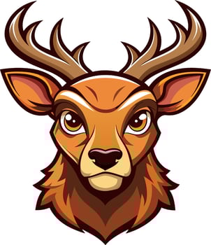 deer mascot head icon sijlhouette vector