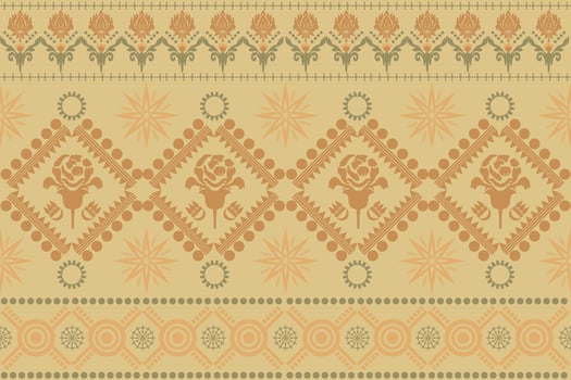 Floral background with handmade and seamless geometric oriental design. The original composition consists of brown and green colors. Including backgrounds, carpets, wallpaper, clothing. vector