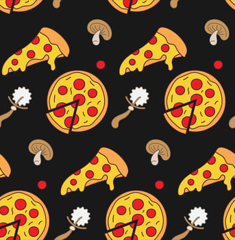 pizza pattern drawing vector