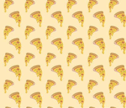 Soft yellow flat pizza slice pattern design vector