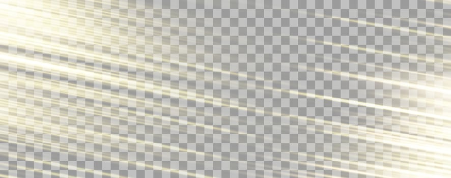 Speed rays, velocity light neon flow, zoom in motion effect, gold glow speed lines, colorful light trails, stripes. vector