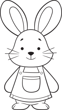Cute bunny drawing clipart design illustration png