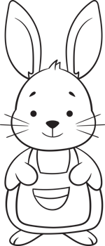 Cute bunny drawing clipart design illustration png