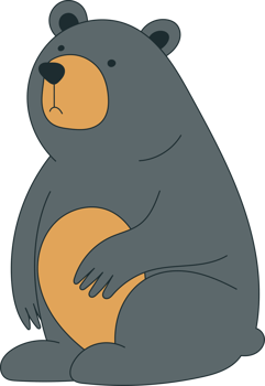 Cute bear clipart design illustration png