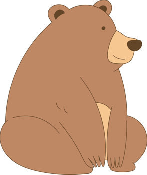 Cute bear clipart design illustration png