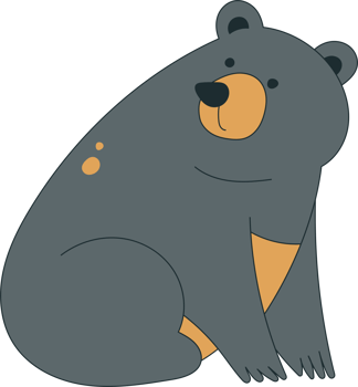 Cute bear clipart design illustration png