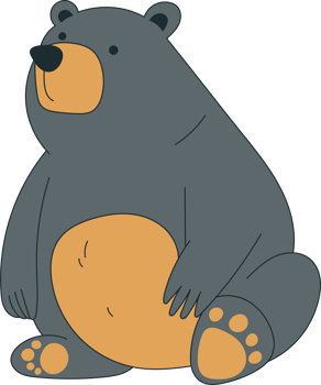 Cute bear clipart design illustration png