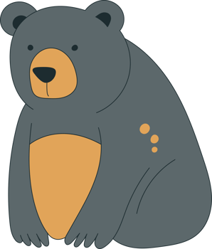 Cute bear clipart design illustration png