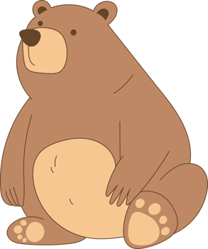Cute bear clipart design illustration png