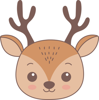 Cute deer head clipart design illustration png