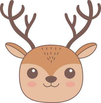Cute deer head clipart design illustration png