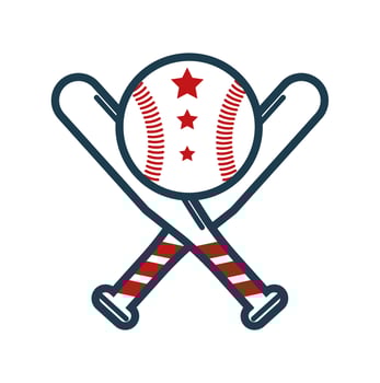Baseball Crossed Bats Emblem vector