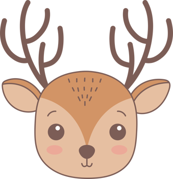 Cute deer head clipart design illustration png