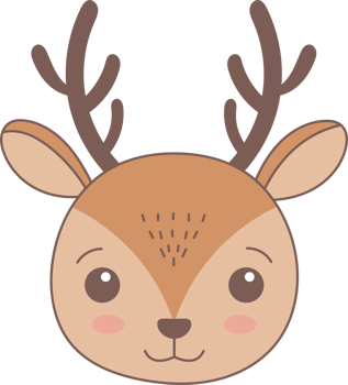 Cute deer head clipart design illustration png