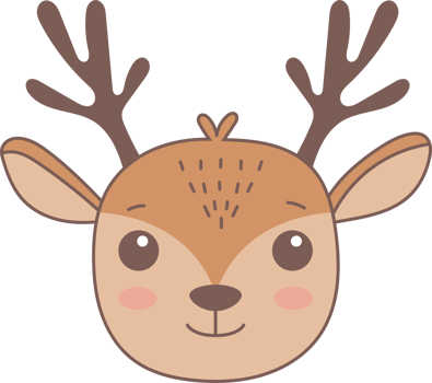 Cute deer head clipart design illustration png