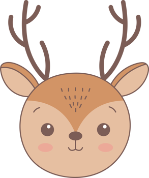 Cute deer head clipart design illustration png