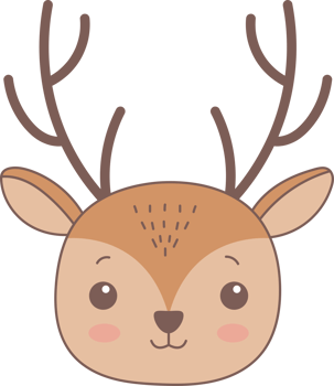 Cute deer head clipart design illustration png