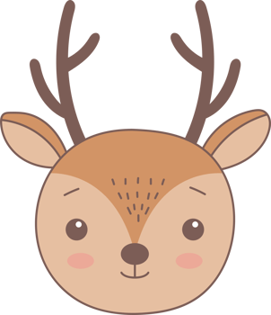 Cute deer head clipart design illustration png