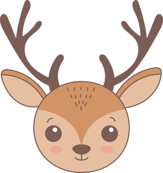 Cute deer head clipart design illustration png