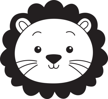 Cute lion clipart design illustration png