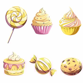 Sweet candy icons vector