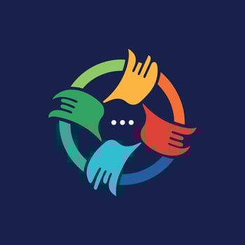 Collaborative Hands, Global Team Strength vector