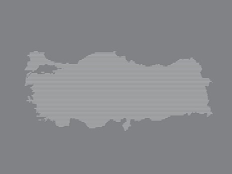 Turkey map using white straight lines on black background illustration vector