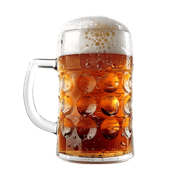 Isolated beer glass design against transparent background png
