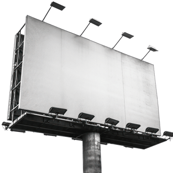 blank billboard on a pole with no lights png