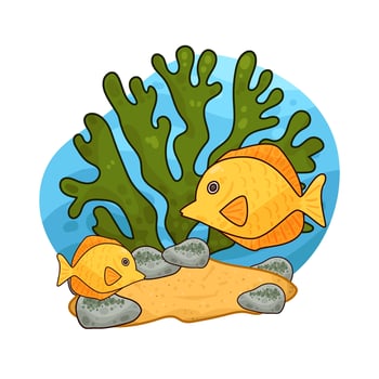 Illustration of seaweed and fish vector