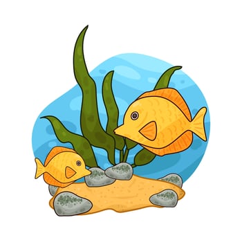 Illustration of seaweed and fish vector