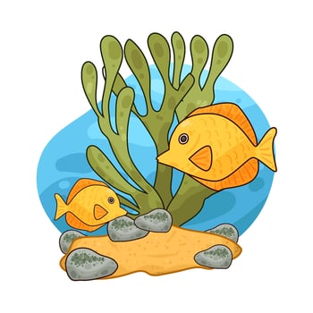 Illustration of seaweed and fish vector