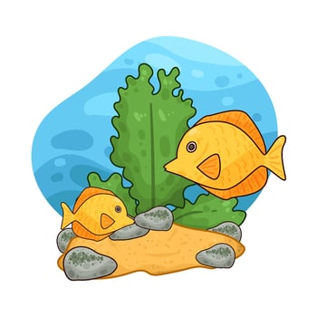 Illustration of seaweed and fish vector